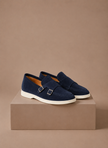 Men's suede loafers by FJØRNA, lightweight and comfortable walking shoes with sleek design and soft suede material.