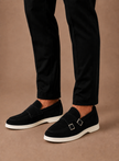 Men's suede loafers by FJØRNA, lightweight and comfortable walking shoes with a sleek design and classic slip-on style.