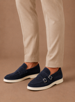 FJØRNA men's suede loafers, lightweight and comfortable walking shoes, shown in a close-up view on a clean background.