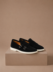 Men's suede loafers by FJØRNA, lightweight and comfortable walking shoes, featuring a stylish slip-on design and soft suede material.