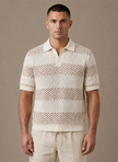 Men's striped polo shirt by FJØRNA, premium smart casual fit, featuring a classic striped pattern and comfortable fabric.