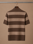 Men's striped polo shirt by FJØRNA featuring a smart casual fit, shown in a comfortable, classic design suitable for casual wear.