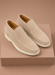 Men's suede ankle loafers by FJØRNA, smart casual moc-toe shoes with a sleek design and comfortable fit for everyday wear.