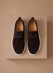 FJØRNA men's suede moc-toe lace-up casual shoes, stylish everyday men's footwear with a comfortable fit.