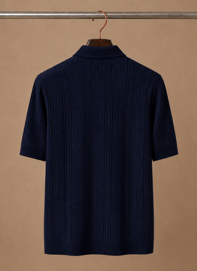 Men's FJØRNA summer polo shirt, slim fit, breathable casual men's polo shirt, light fabric, short sleeves, stylish design.