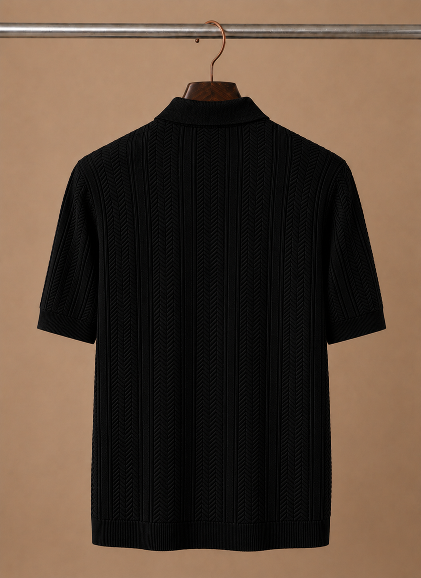 Men's summer polo shirt by FJØRNA, slim fit breathable casual polo with a classic style and lightweight fabric.
