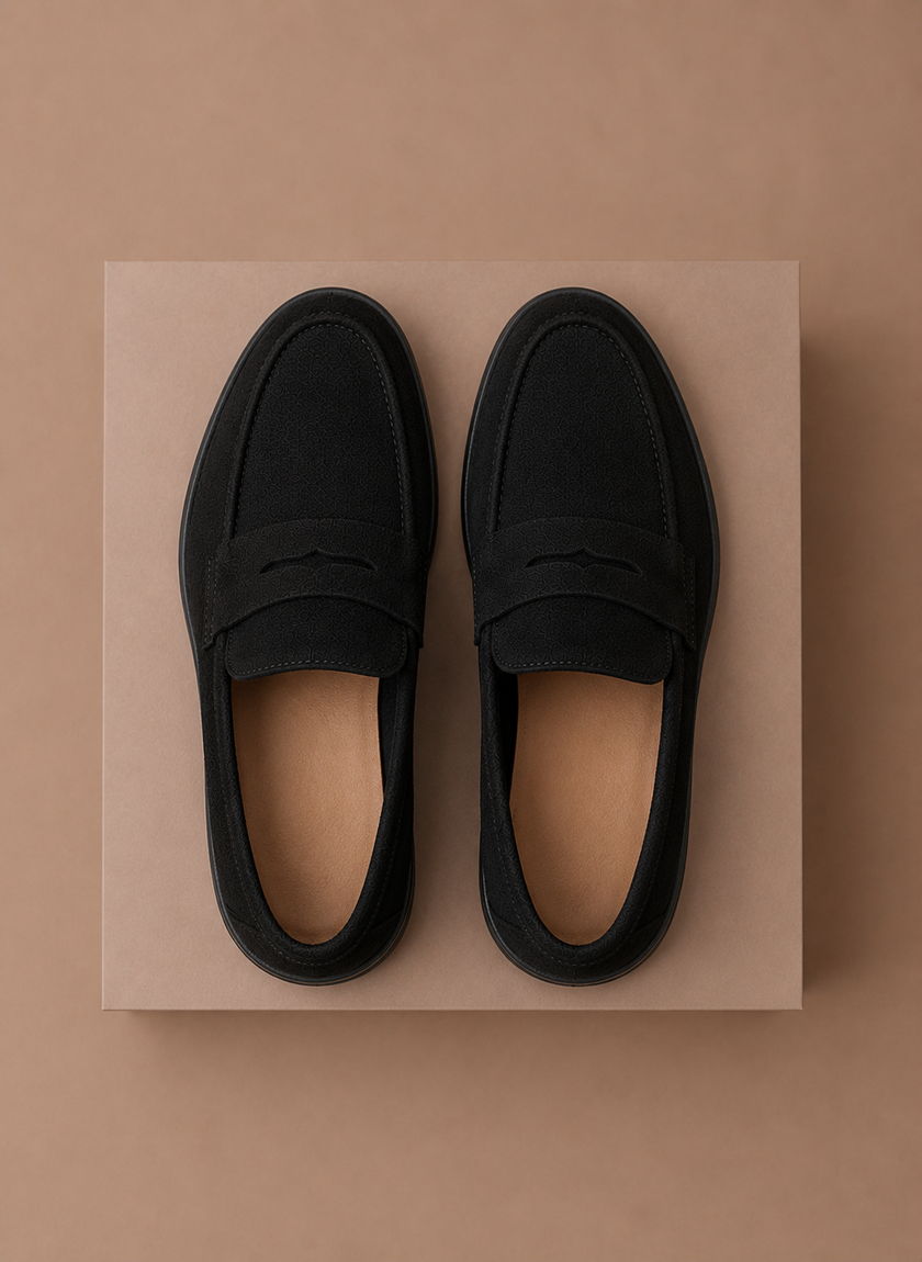 FJØRNA men's summer slip-on loafers in tan leather, casual smart shoes with sleek design and comfortable fit.