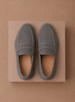 Men's summer slip-on loafers by FJØRNA, showcasing casual smart shoes with breathable design and stylish leather finish.