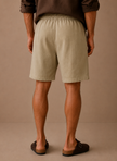 Men's cotton linen shorts by FJØRNA, relaxed fit summer men pants, comfortable and breathable casual shorts.
