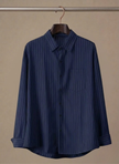 Men's cotton striped shirt by FJØRNA, classic button-up style with a casual fit and bold striped pattern.