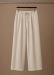 Men's lightweight linen blend trousers by FJØRNA, smart casual summer pants with a relaxed fit and breathable fabric.