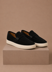 Men's FJØRNA suede penny loafers, lightweight slip-on shoes with a classic design and smooth suede finish.