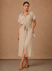Elegant women's sleeveless formal dress by FJØRNA, lightweight and stylish, perfect for special occasions.