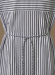 Women's striped midi shirt dress by FJØRNA with tie waist, long sleeves, casual style, perfect for everyday wear.