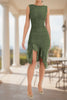 FJØRNA white asymmetric ruffled mesh mini dress featuring layered ruffles and a stylish, modern design.