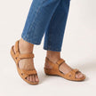 Auburn FJØRNA orthopedic flat ankle strap sandals for women with adjustable fit, featuring a comfortable flat sole and ankle straps.