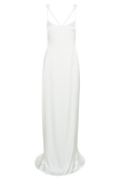 FJØRNA Studio | Satin Bridal Gown with 3D Floral Straps and Low Back