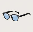 FJØRNA men's polarized square-frame sunglasses with UV400 protection, featuring classic style and dark tinted lenses.