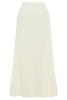 Luna | Pleated Full-Length Maxi Skirt in White