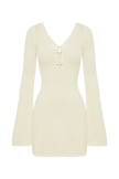 FJØRNA Studio | Retro Crochet Mini Dress with Bell Sleeves