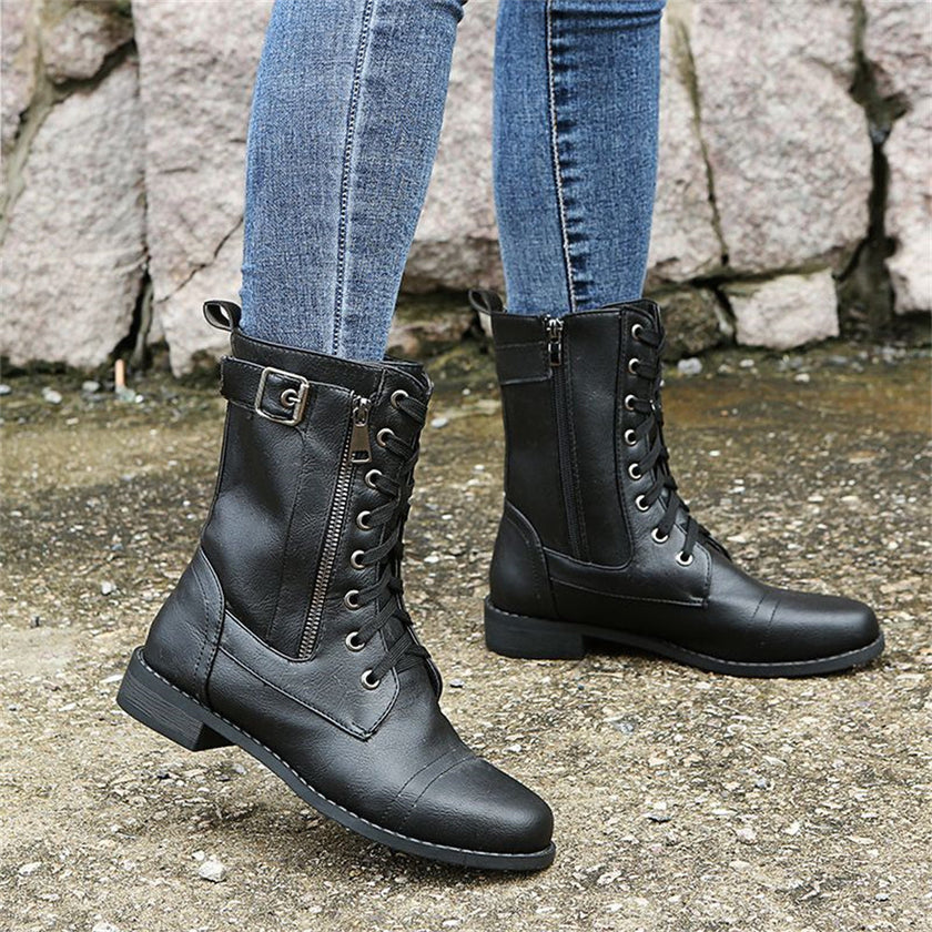 FJØRNA Erica Toe Side Zipper Orthopedic Boots with supportive design and durable leather, shown in a side view.