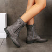 FJØRNA Erica Toe Side Zipper Orthopedic Boots showing a close-up of the beige boot with zipper detail and supportive sole.
