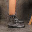 FJØRNA Erica Toe Side Zipper Orthopedic Boots showing beige leather exterior and side zipper closure.