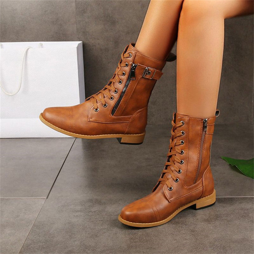 FJØRNA Erica Toe Side Zipper Orthopedic Boots featuring a stylish design and side zipper for easy wear.