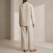 Back view of FJØRNA women's summer two-piece wide-leg co-ord set, featuring a stylish matching top and pants ensemble.