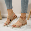 Beige women's orthopedic espadrilles with adjustable straps and arch support from FJØRNA, featuring a comfortable slip-on design.