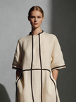 Beige Linen Maxi Dress For Women