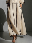 Beige Linen Maxi Dress For Women