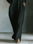 Black Cotton Maxi Dress For Women