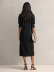 Black Linen Midi Dress | Evening Dress