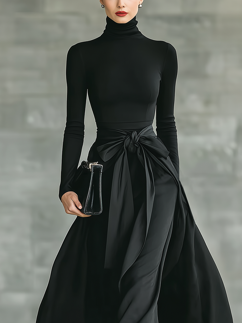 Black Satin Maxi Dress | Evening Dress