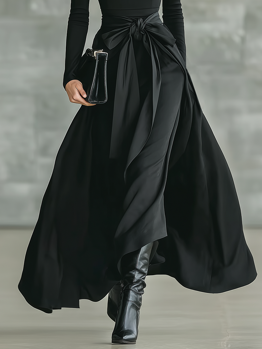 Black Satin Maxi Dress | Evening Dress