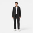 Men's lightweight linen suit set by FJØRNA, includes blazer and trousers, breathable summer classic fit for men.