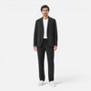 Men's lightweight linen suit set by FJØRNA, includes blazer and trousers, breathable summer classic fit for men.