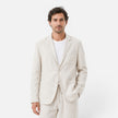 FJØRNA men's linen suit set with blazer and trousers, lightweight and breathable for summer, classic fit for casual or formal wear.