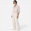 Women's lightweight striped button-down shirt by FJØRNA, relaxed fit blouse with classic vertical stripes.