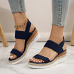 Blue FJØRNA women's orthopedic espadrilles with adjustable straps and arch support, stylish and comfortable for everyday wear.