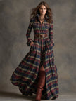 FJØRNA brown maxi dress for casual wear, flowing fabric, sleeveless design, and relaxed fit perfect for everyday style.