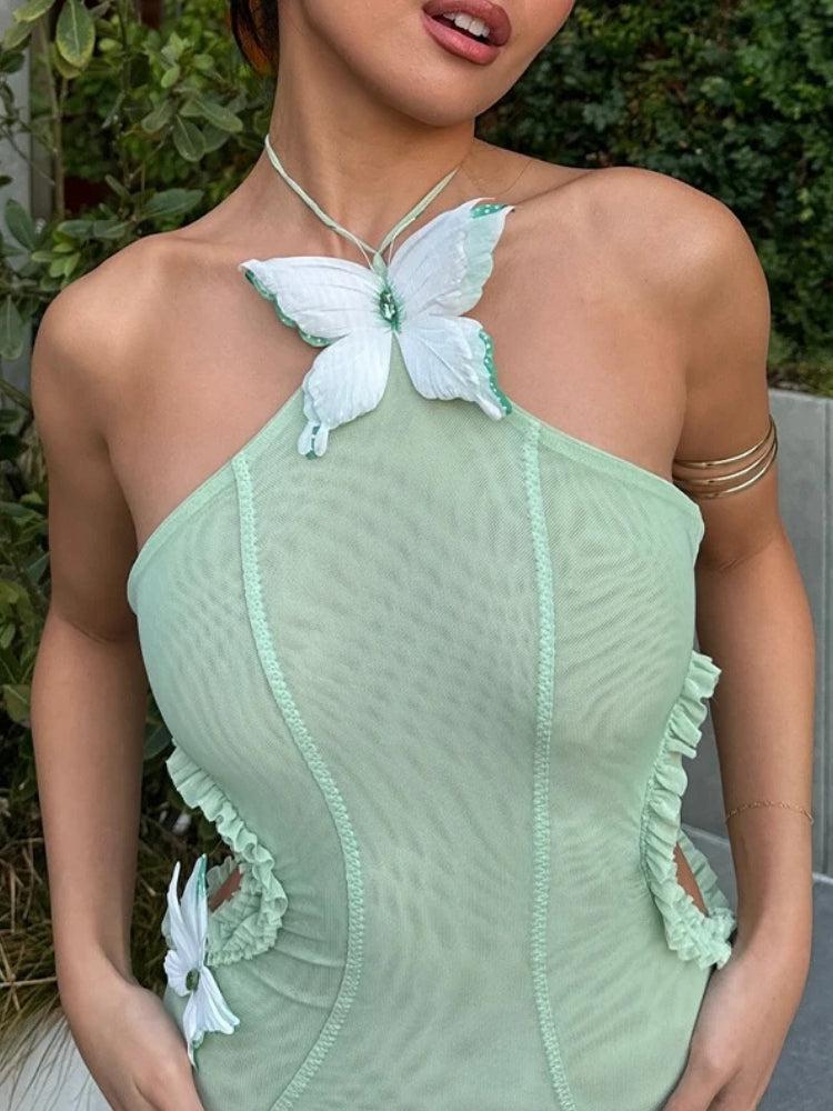Butterfly Cut Out Women's Maxi Dress - Summer & Special Occasions