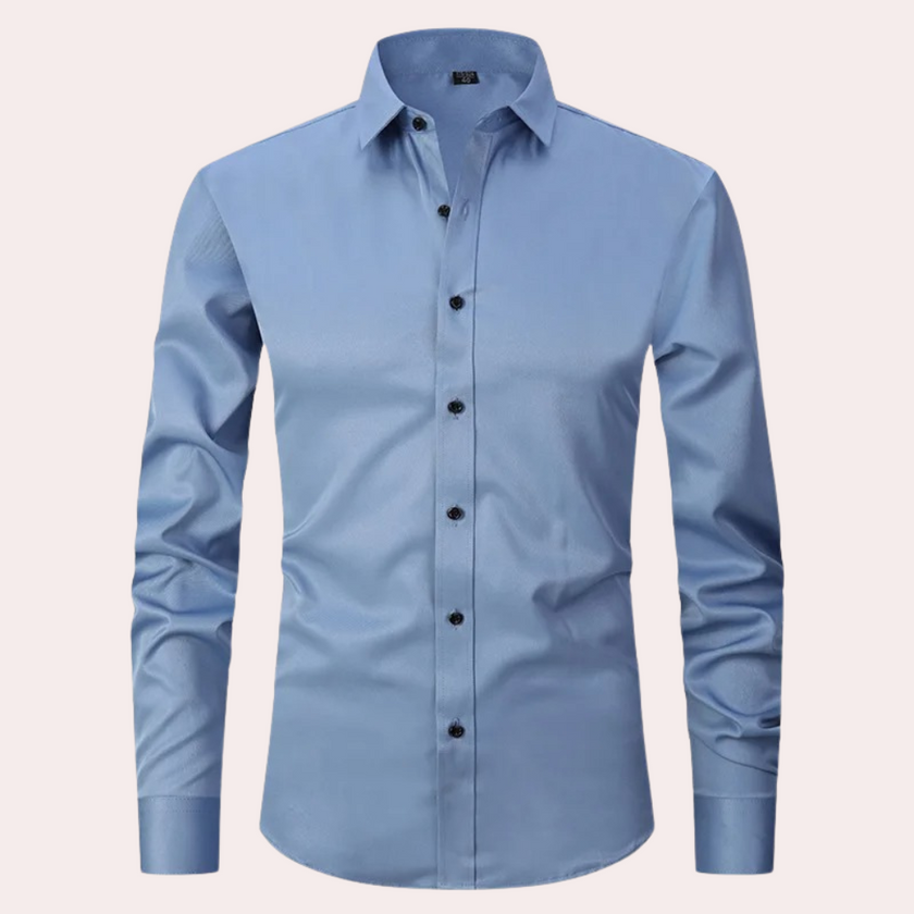 Liam | Men’s Dress Shirt Blue Size L Stretch Fabric