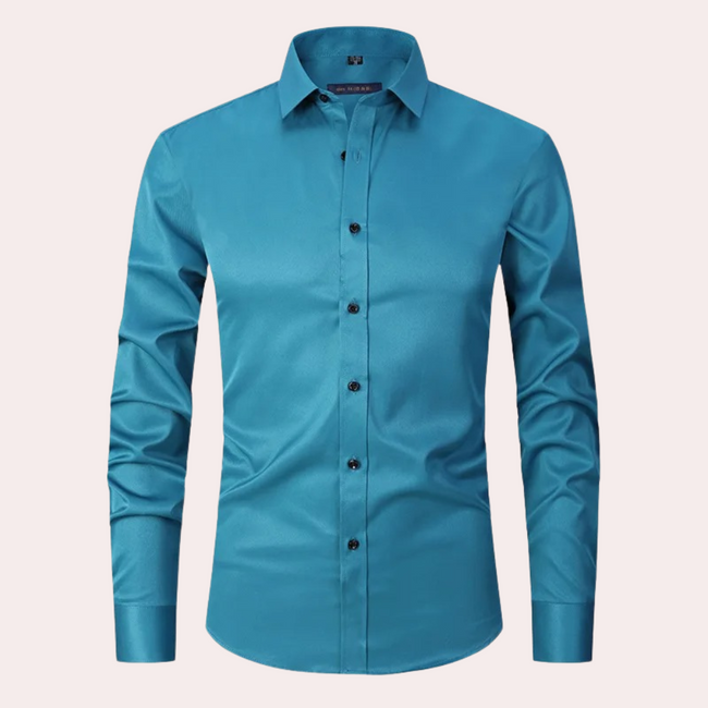 Liam | Men’s Dress Shirt Blue Size L Stretch Fabric