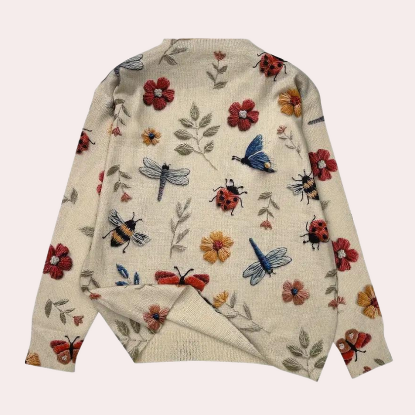 Floral Knit Pullover - 3
