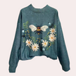 Floral Knit Pullover - 1