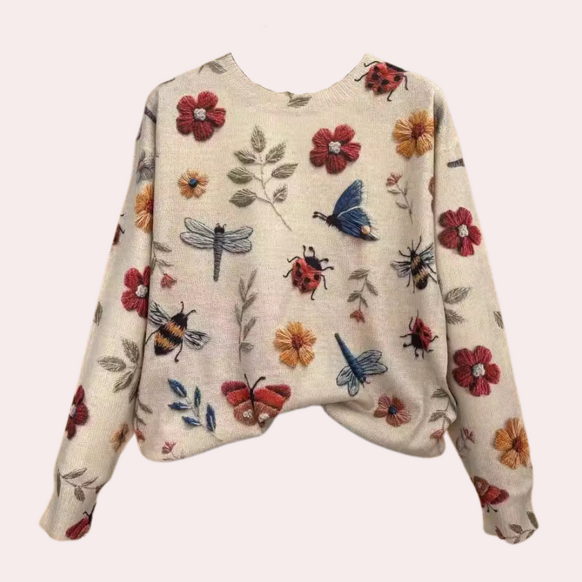 Floral Knit Pullover - 6