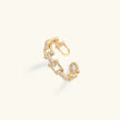 Daisy | Adjustable 18K Gold plated Chain Ring with Diamond Simulants