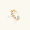 Daisy | Adjustable 18K Gold plated Chain Ring with Diamond Simulants